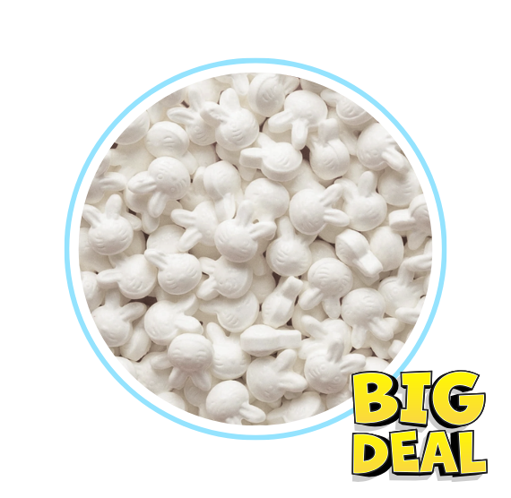 White Bunny Head Candy Sprinkles - CLOSEOUT BLOWOUT | www.sprinklebeesweet.com