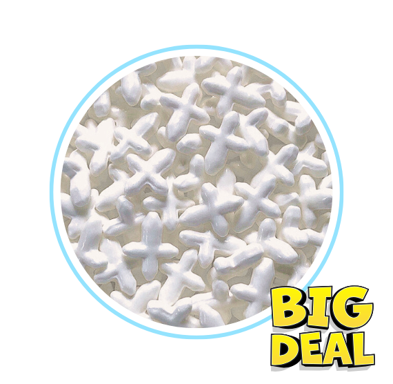 White Cross Candy Sprinkles - CLOSEOUT BLOWOUT | www.sprinklebeesweet.com