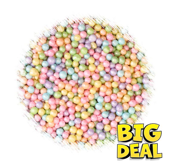 Mini Pastel Rainbow Sugar Pearls 2-3mm - CLOSEOUT BLOWOUT | www.sprinklebeesweet.com
