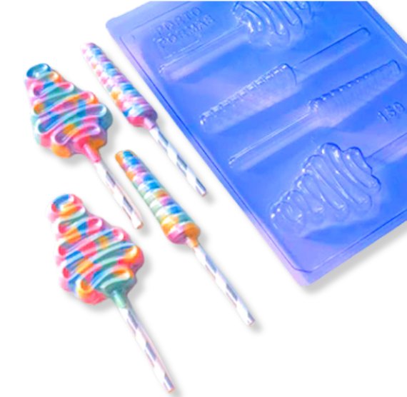 Psychedelic Lollipop Mold: Ribbon & Rod - SUPERSALE | www.sprinklebeesweet.com