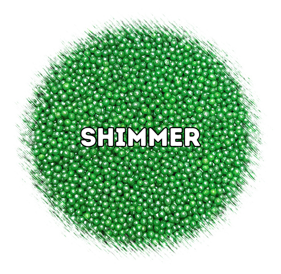Bulk Nonpareils: Shimmer Grass Green | www.sprinklebeesweet.com