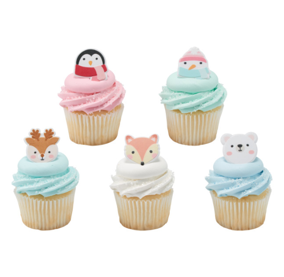 Winter Friends Cupcake Topper Rings | www.sprinklebeesweet.com