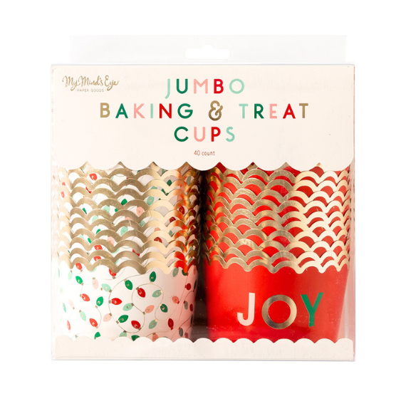Christmas JUMBO Baking Cups: JOY | www.sprinklebeesweet.com