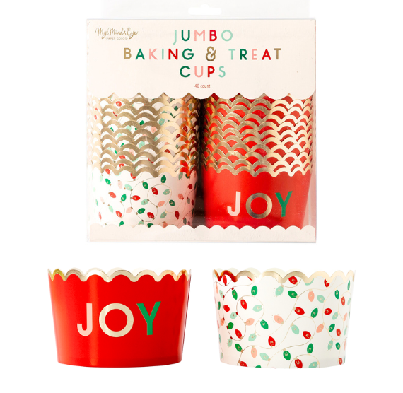 Christmas JUMBO Baking Cups: JOY | www.sprinklebeesweet.com