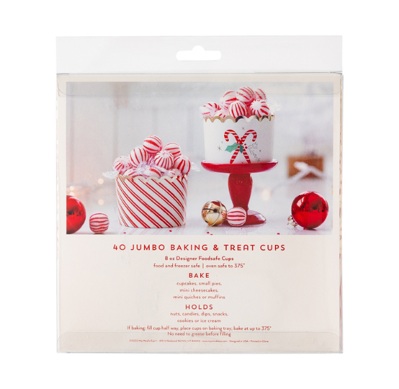 Christmas JUMBO Baking Cups: Candy Cane | www.sprinklebeesweet.com