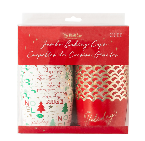 Christmas JUMBO Baking Cups: Jolly Holiday | www.sprinklebeesweet.com