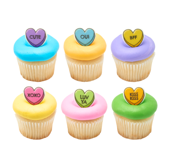 Valentine's Day Sugar Toppers: Candy Hearts | www.sprinklebeesweet.com
