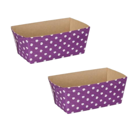 Small Loaf Pans: Purple Polka Dot | www.sprinklebeesweet.com