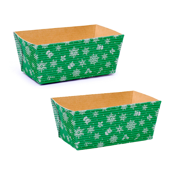 Small Christmas Loaf Pans: Green Snowflake | www.sprinklebeesweet.com