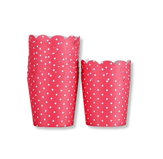 Red Polka Dot Bake In Cups - Small