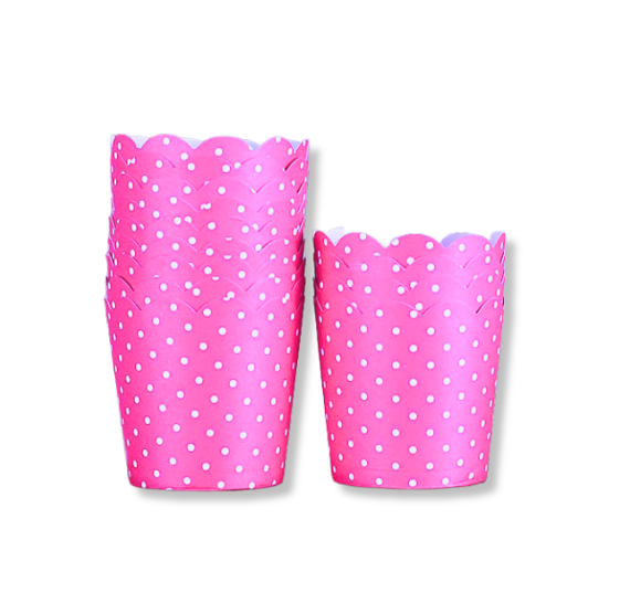 Mini Pink Baking Cups: Polka Dots | www.sprinklebeesweet.com