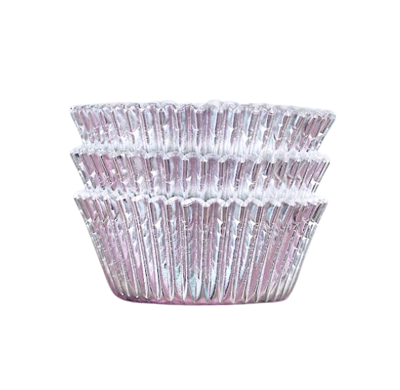 Silver Foil Cupcake Liners: 100 Count | www.sprinklebeesweet.com