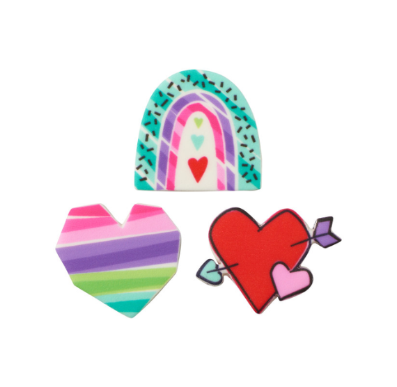 Valentine's Day Edible Icing Decorations: Rainbow Love 36 Count | www.sprinklebeesweet.com