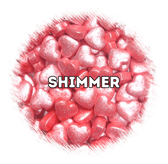 Shimmer Heart Candy Sprinkles: Coral Red | www.sprinklebeesweet.com