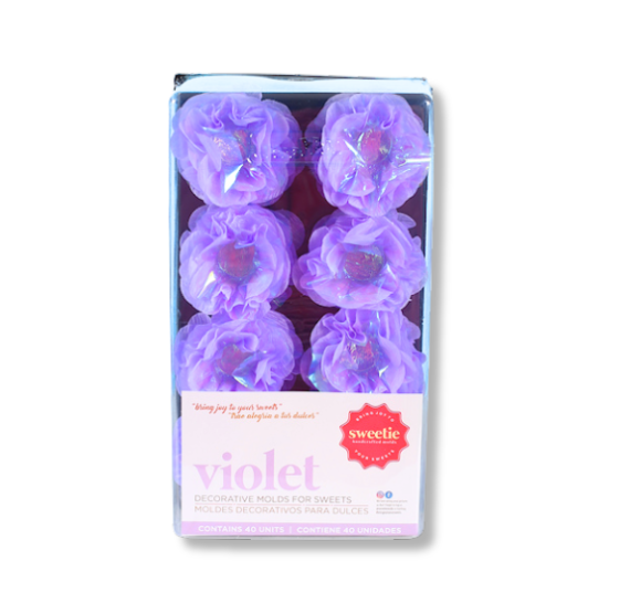 Violet Flower Candy Cups: Pearly Purple | www.sprinklebeesweet.com