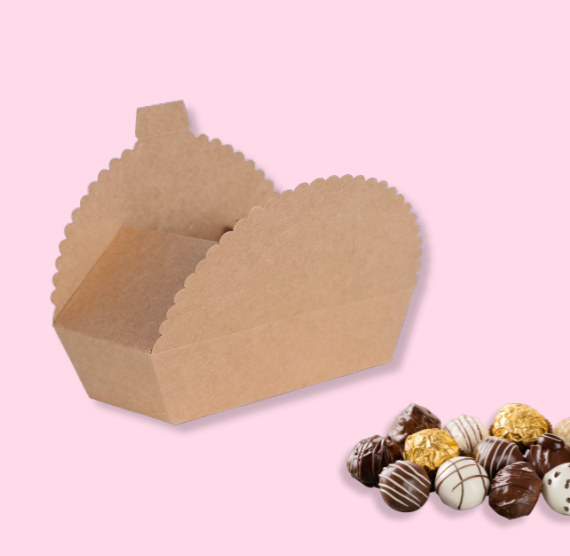 Scallop Small Candy Box Set: Kraft Brown | www.sprinklebeesweet.com