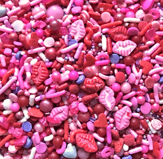 Sprinklefetti™ Valentine's Day Sprinkle Mix: Kiss Me | www.sprinklebeesweet.com