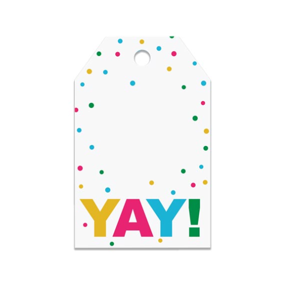 YAY Gift Tags with Polka Dots - 200CT - LAST SET | www.sprinklebeesweet.com