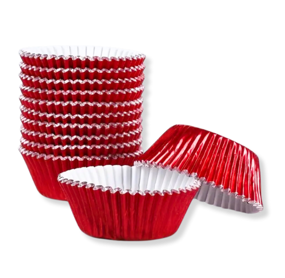 Red Foil Cupcake Liners: 100 Count | www.sprinklebeesweet.com