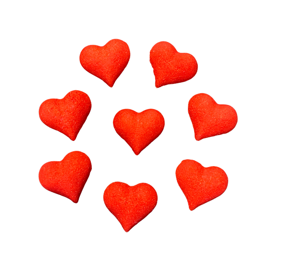 Red Heart Sugar Toppers: 1" | www.sprinklebeesweet.com