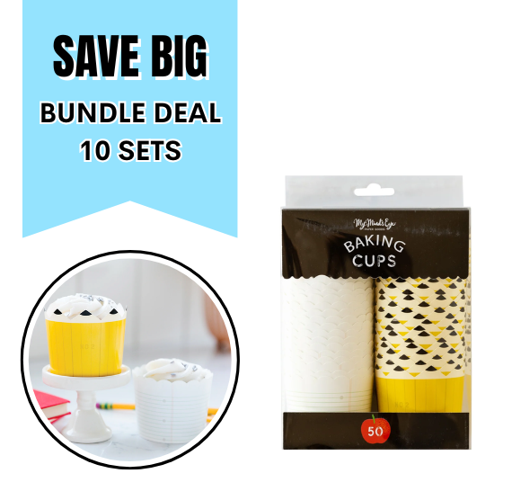 School Baking Cups: Pencil & Paper: 10 PACK DEAL - ONLY 1 AVAILABLE | www.sprinklebeesweet.com