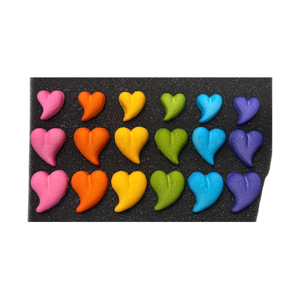 Teardrop Heart Sugar Toppers: Rainbow