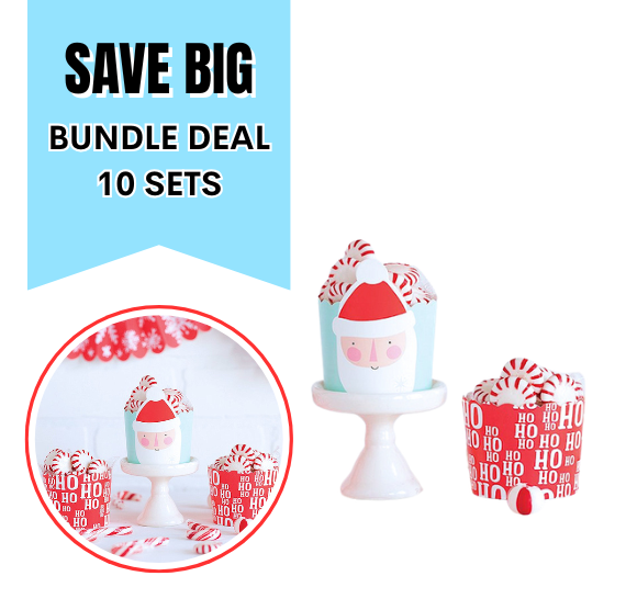 Christmas Baking Cups: Ho Ho Ho: 10 PACK BUNDLE DEAL | www.sprinklebeesweet.com