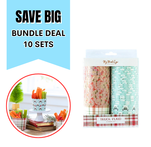 Christmas Baking Cups: Truck & Plaid: 10 PACK BUNDLE DEAL | www.sprinklebeesweet.com