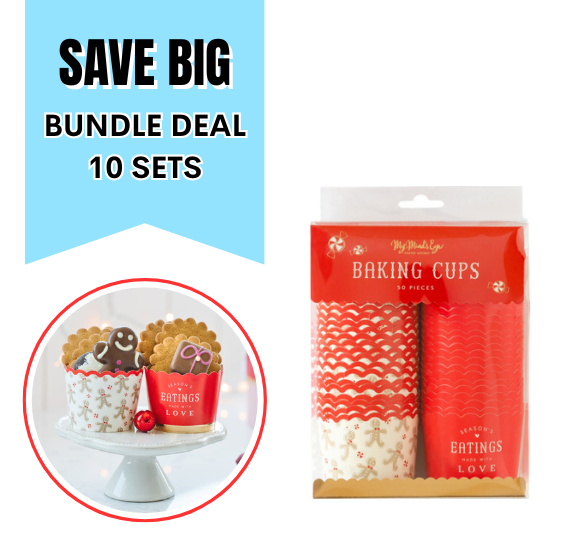 Christmas Baking Cups: Red + Gingerbread Man - 10 PACK BUNDLE DEAL | www.sprinklebeesweet.com