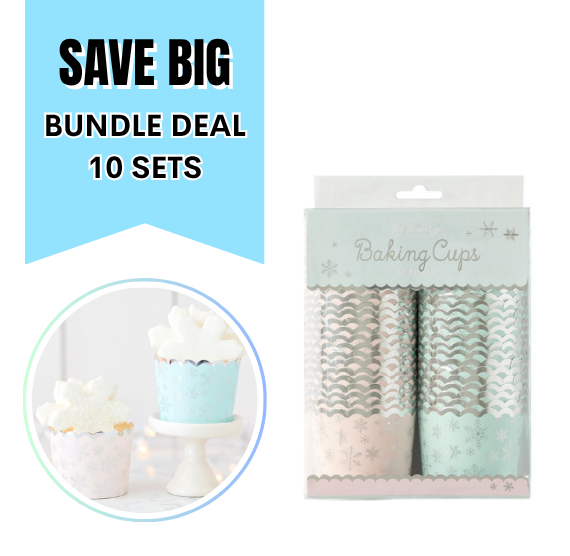 Christmas Baking Cups: Pastel Snowflake - 10 PACK BUNDLE DEAL - ONLY 1 AVAILABLE | www.sprinklebeesweet.com