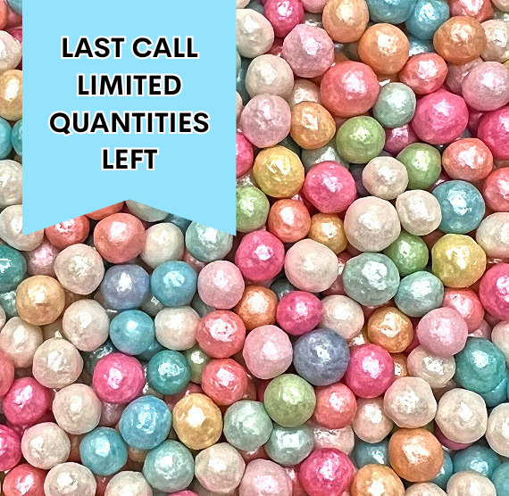Sprinkle-It® 6mm Chocolate Crispy Pearls: Shimmer Pastel Mix - LAST CALL