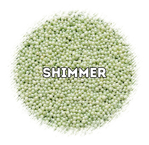 Bulk Nonpareils: Shimmer Light Sage Green | www.sprinklebeesweet.com