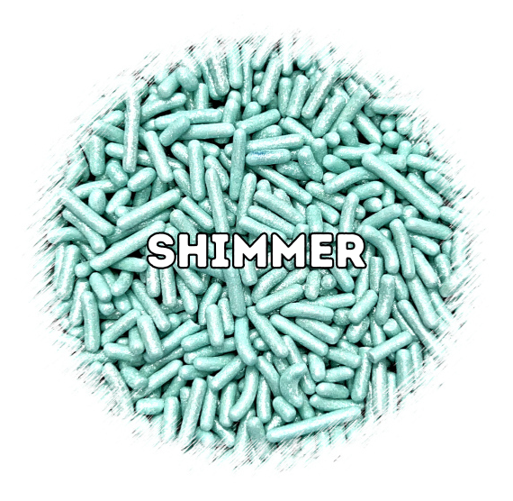 Shimmer Aqua Jimmies | www.sprinklebeesweet.com