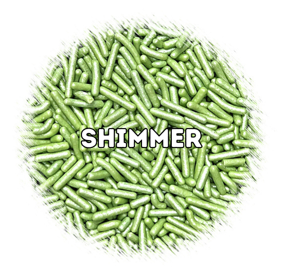 Shimmer Light Green Jimmies | www.sprinklebeesweet.com