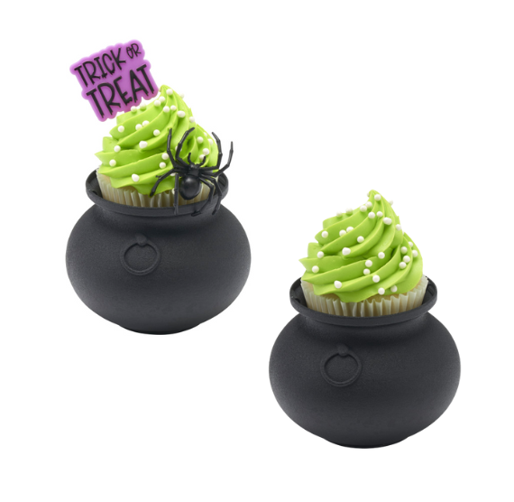 Cauldron Cake Toppers - Cupcake Holder Set of 2 or 6 | www.sprinklebeesweet.com