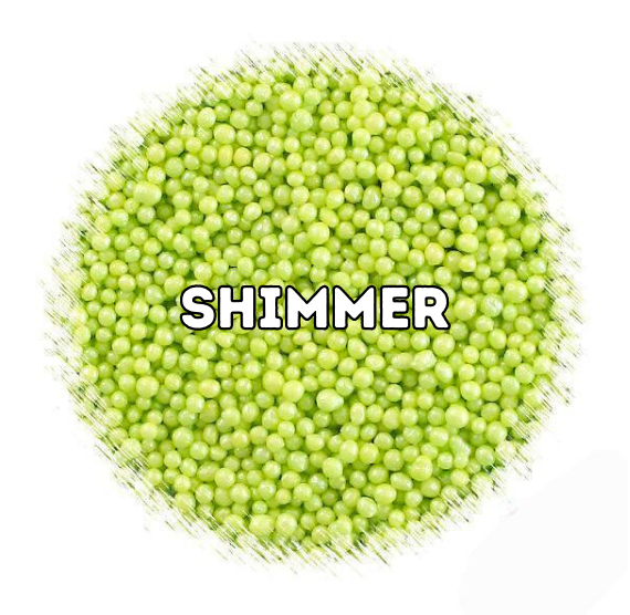 Bulk Nonpareils: Shimmer Lime | www.sprinklebeesweet.com