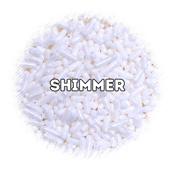 Shimmer White Jimmies Sprinkles | www.sprinklebeesweet.com