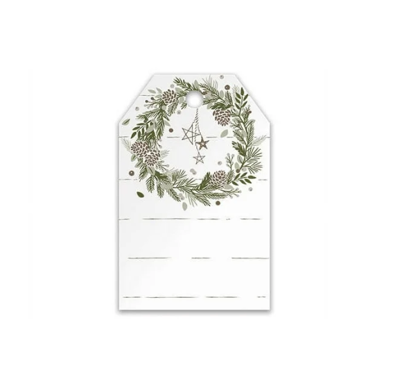 Holiday Gift Tags: Pine Wreath - 200CT LAST SET | www.sprinklebeesweet.com