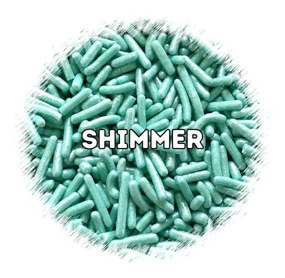 Shimmer Aqua Jimmies | www.sprinklebeesweet.com