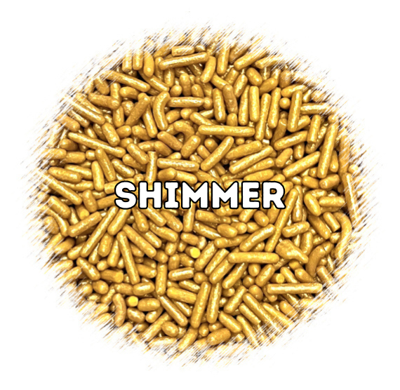 Bulk Sprinkles: Shimmer Gold Jimmies | www.sprinklebeesweet.com