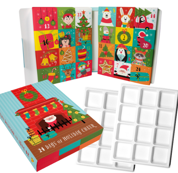 24 Day Advent Cookie Box with Trays | www.sprinklebeesweet.com