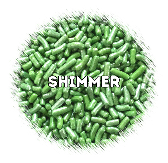 Bulk Sprinkles: Shimmer Lime Jimmies | www.sprinklebeesweet.com