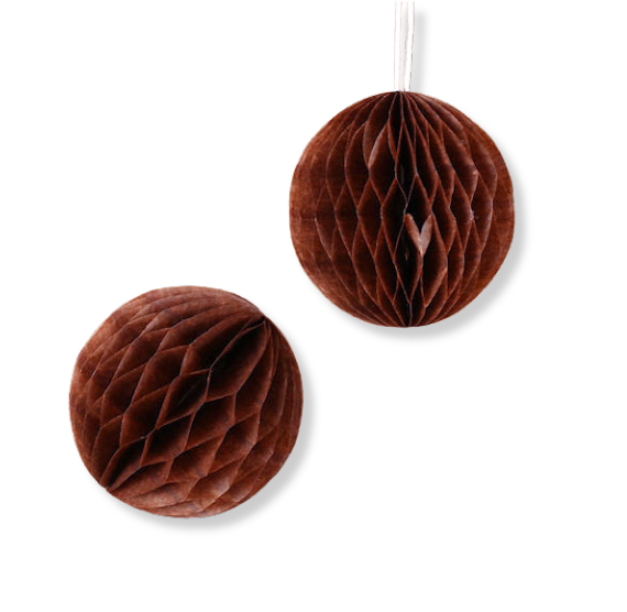 Brown Honeycomb Tissue Balls: 2" | www.sprinklebeesweet.com