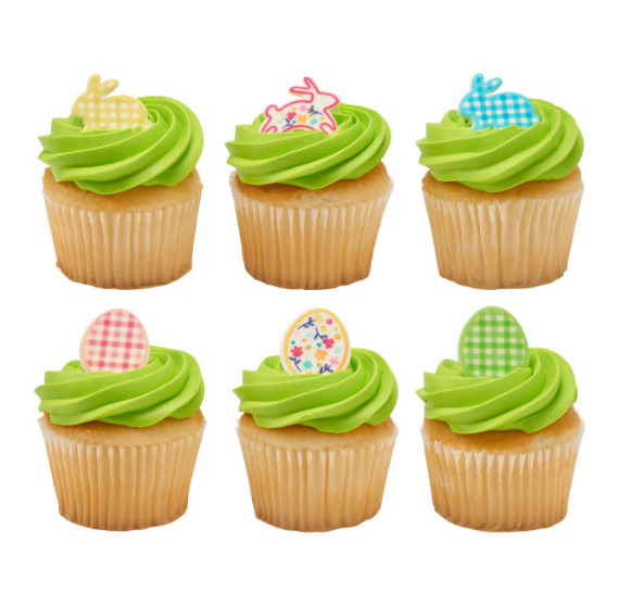 Easter Edible Icing Decorations: Pastel Gingham 36 Count | www.sprinklebeesweet.com