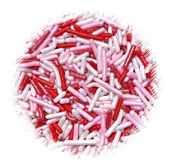 Holiday Jimmies Sprinkle Mix: Red, Light Pink & White | www.sprinklebeesweet.com