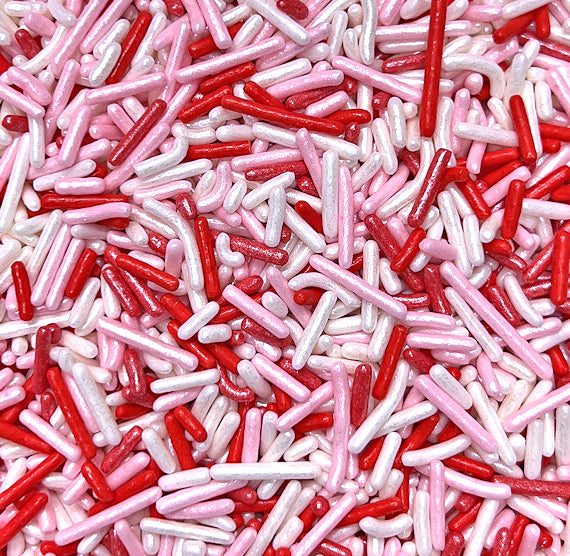 Holiday Jimmies Sprinkle Mix: Red, Light Pink & White | www.sprinklebeesweet.com