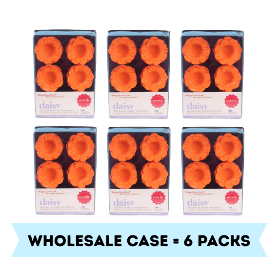 Daisy Flower Candy Cups: Orange - Single Box or WHOLESALE CASE