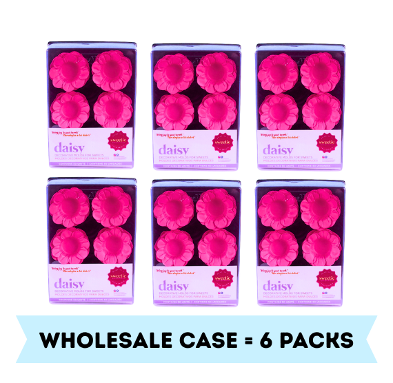 Daisy Flower Candy Cups: Pink - Single Box or WHOLESALE CASE | www.sprinklebeesweet.com