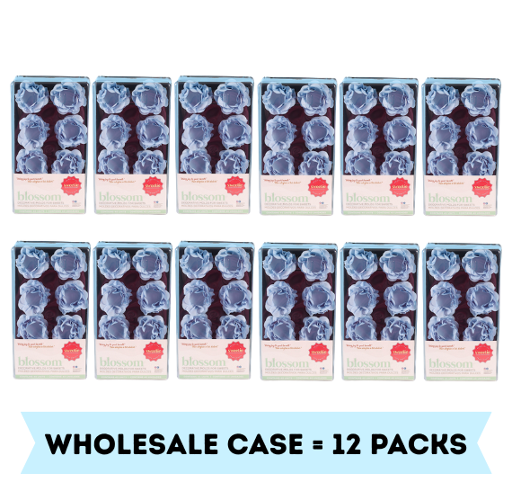 Blossom Flower Candy Cups: Soft Blue - Single Box or WHOLESALE CASE | www.sprinklebeesweet.com