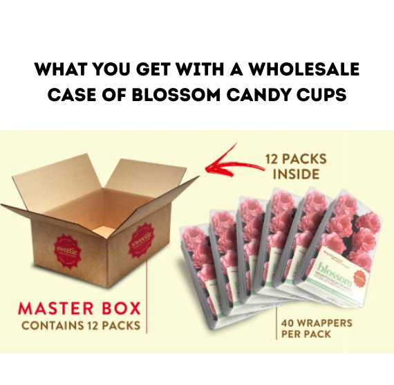 Blossom Flower Candy Cups: Dusty Rose Pink - WHOLESALE CASE | www.sprinklebeesweet.com